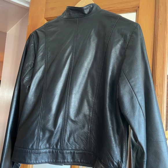 NEW Margaret Godfrey Black Leather Moto Jacket-size 12 - Picture 3 of 7